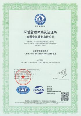 Environmental system certification